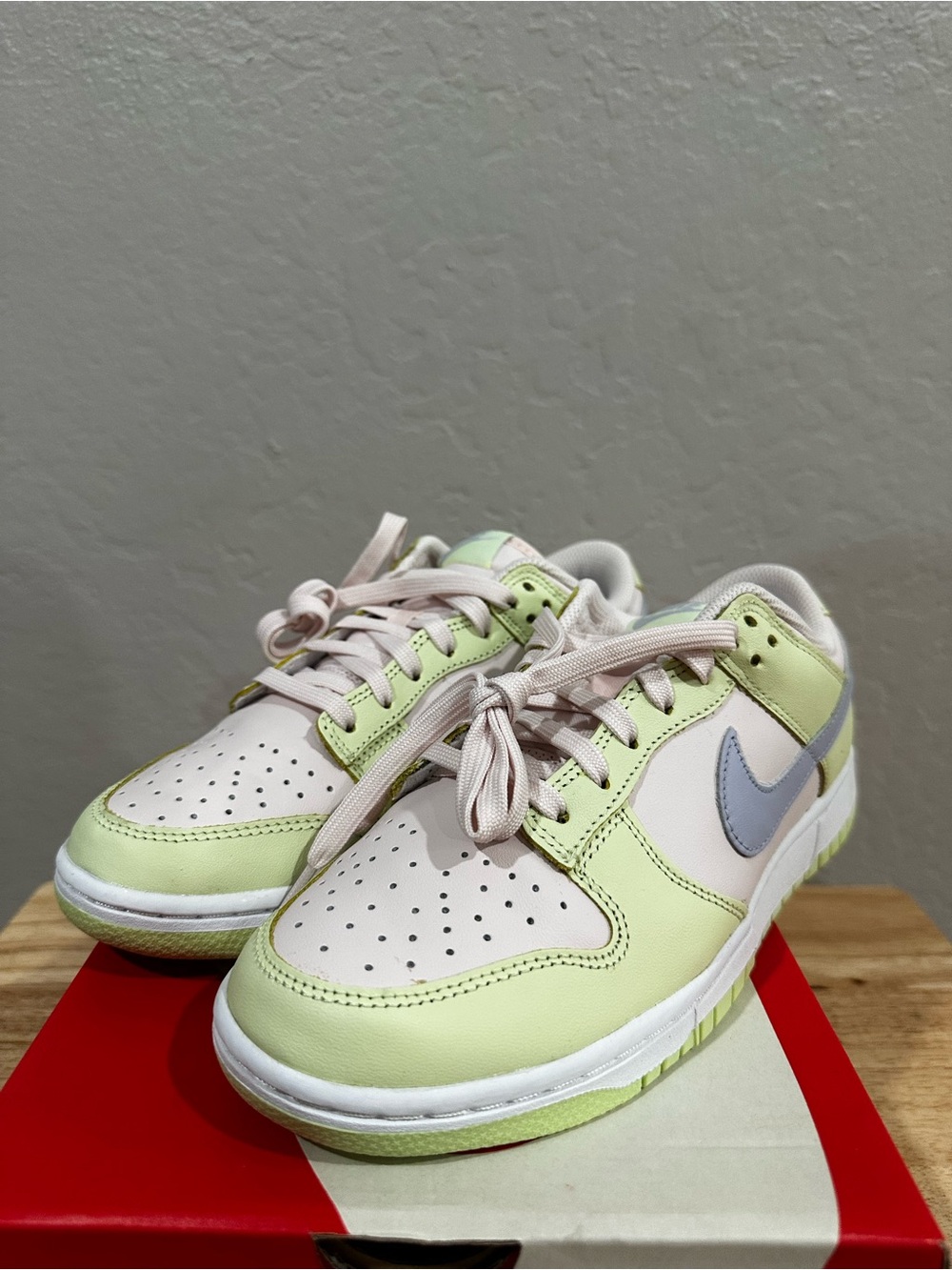Nike Low-Top Sneakers in Pastel Green, Light Pink, and Gray - Picture 3 of 5